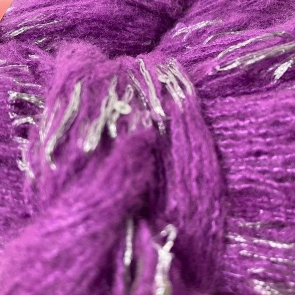 Purple Silver Sequin Rigoletto Yarn 20 Skeins